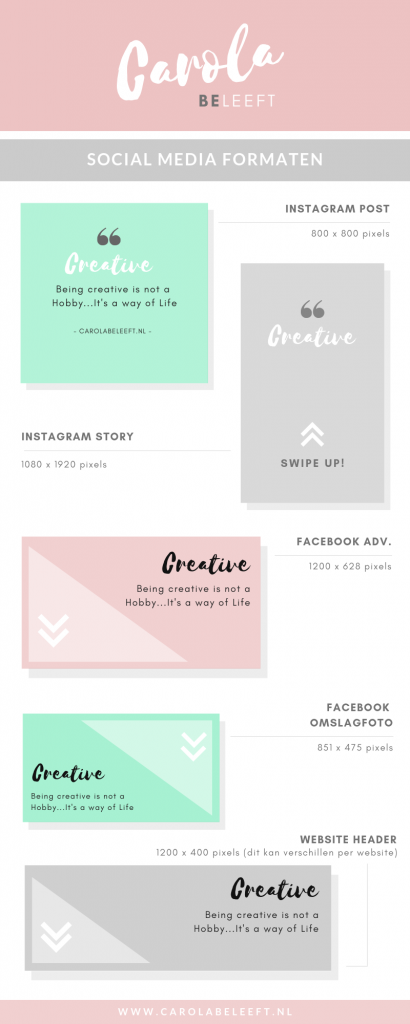 Afmeting Social Media formaten